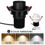 spot led noir réglable angle faisceau 15 45 60 modernes clips ressort 7w