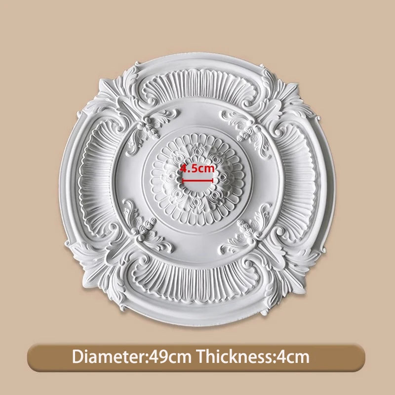 décoratif blanc ornements floraux classique 50cm diamètre 2.8cm épaisseur