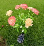 bouquet artificiel lumineux fleurs feuilles vertes moderne rouge orange rose blancextérieur patio jardinDecoration