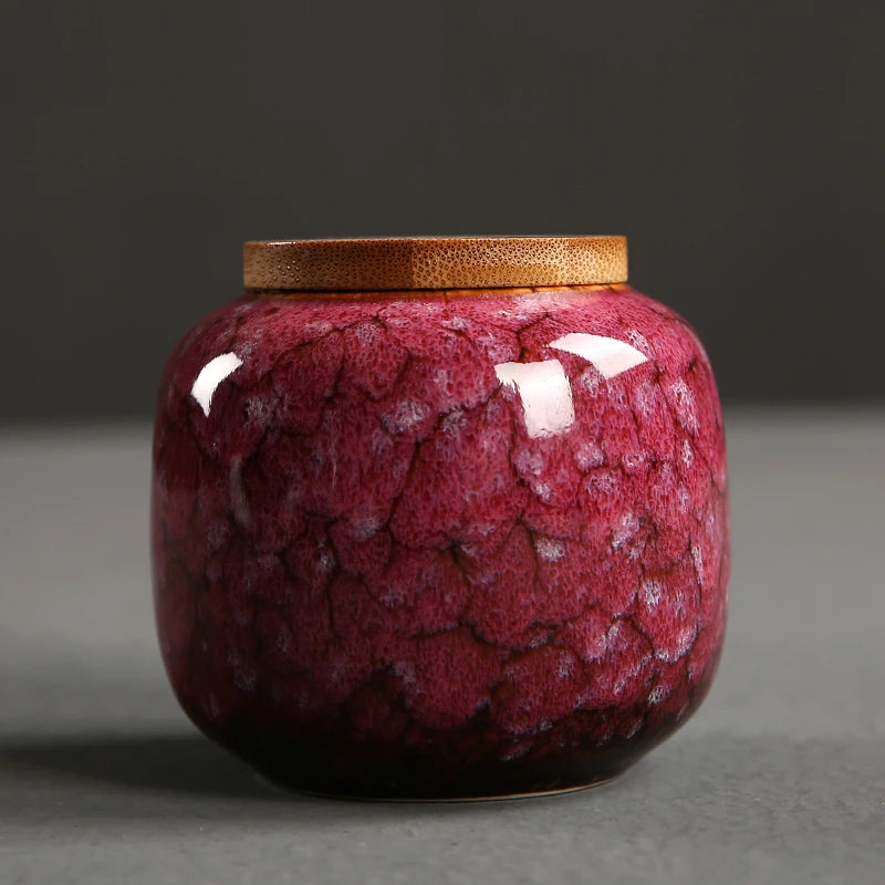 pots thé céramique blanc bleu vert rouge marron texture craquelée moderne minimaliste couvercle bois