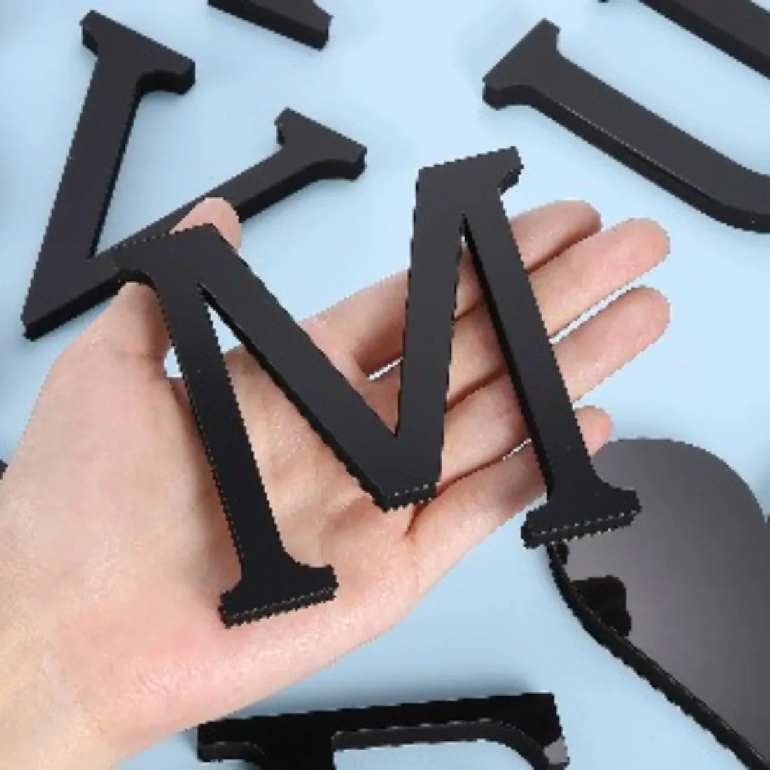 lettre alphabet 3d noir autocollant mural acrylique miroir décoration maison chambre fête murale