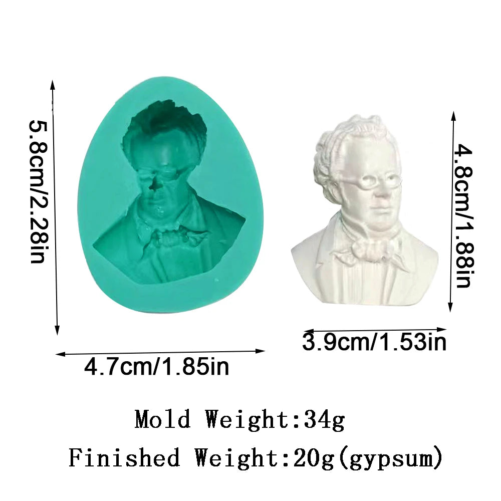 moules silicone bustes sculptés classiques aromathérapie gypse résine époxy decoration gâteau blanc vert