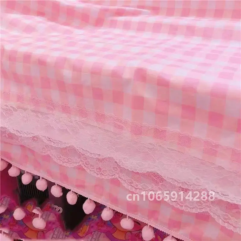 nappe rose carreaux blanches table maison kawaii décoration festive imperméable polyester rectangle