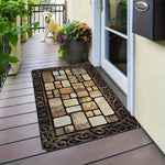 tapis d'entrée mosaïque fleurs bienvenue classique opaque durable extérieur intérieur moderne