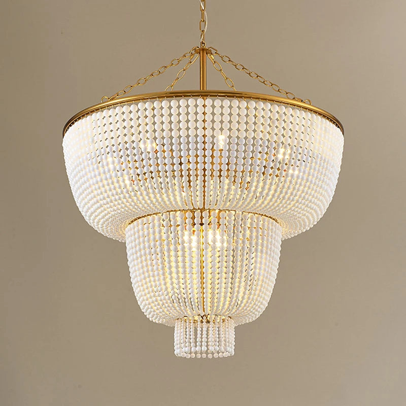 lustre led blanc doré classique suspension chaînes éclairage intérieur classique