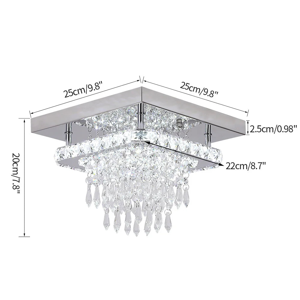 lustre suspendu cristal moderne led blanc transparent télécommande salon salle manger