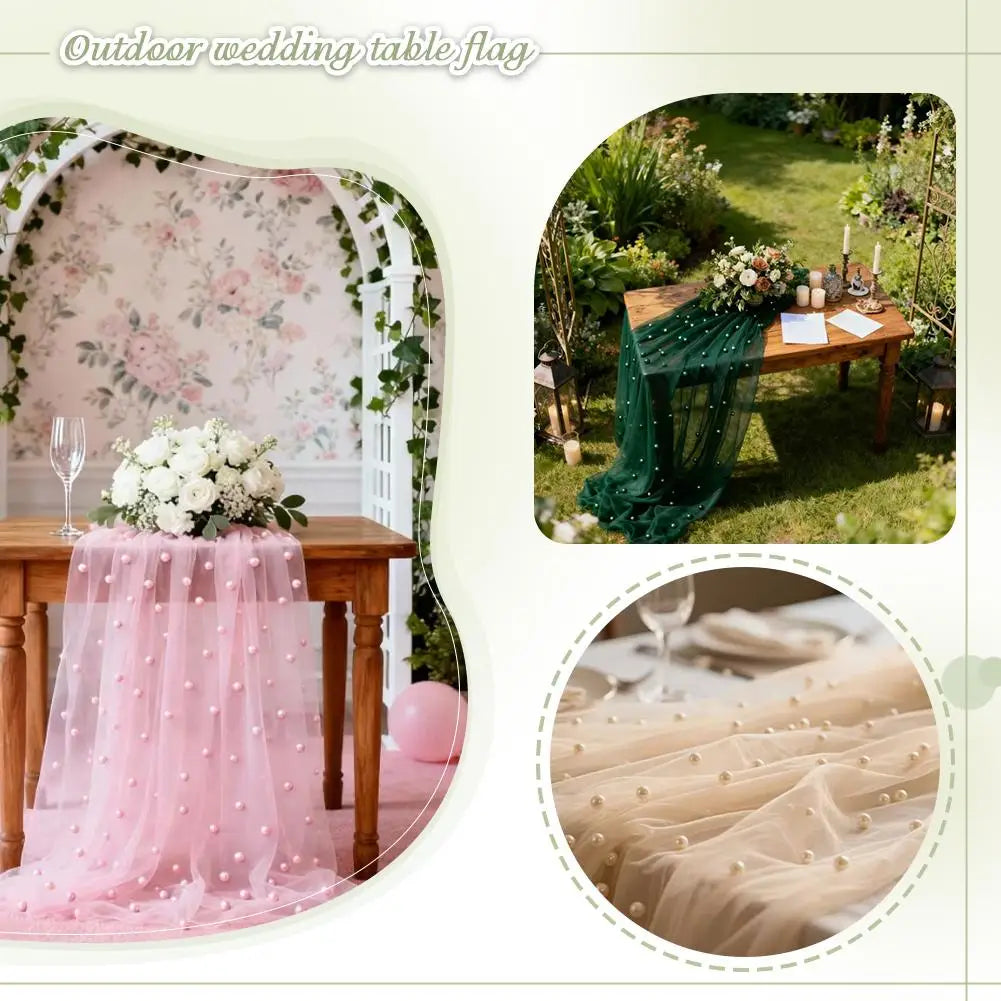 nappe transparente tulle blanche mariage élégante romantique décoration table festive événement