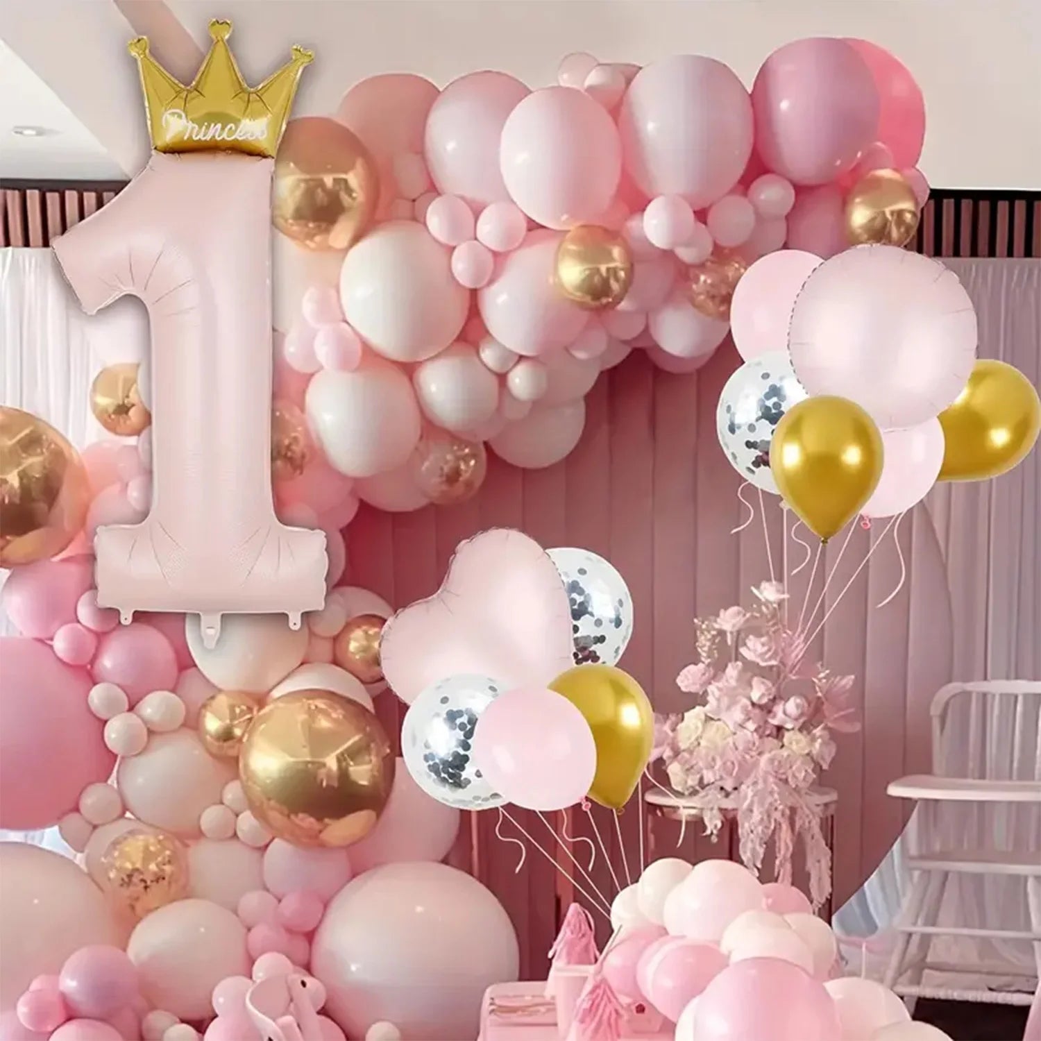 Ballons numéro 1 de 40 pouces pour anniversaire bébé