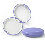 boîte rangement prothèse dentaire bleu blanc moderne ondulée clips tige plastique haute qualité