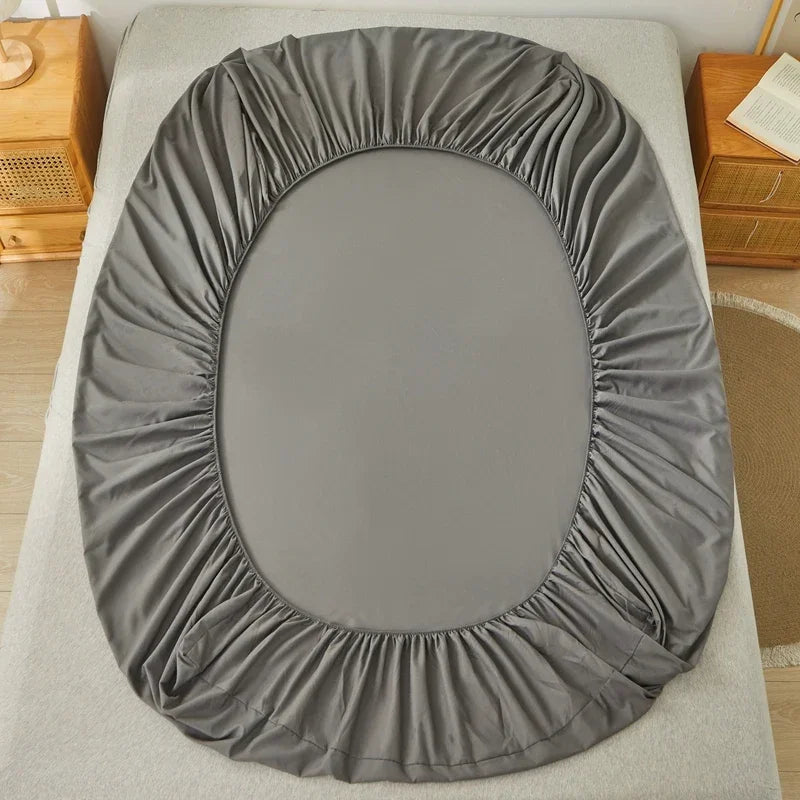 housse matelas gris uni extensible anti acariens lit double coton polyester moderne
