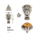 pieds boîte vis or argent bronze classique élégants ornements sculptural fixés bois