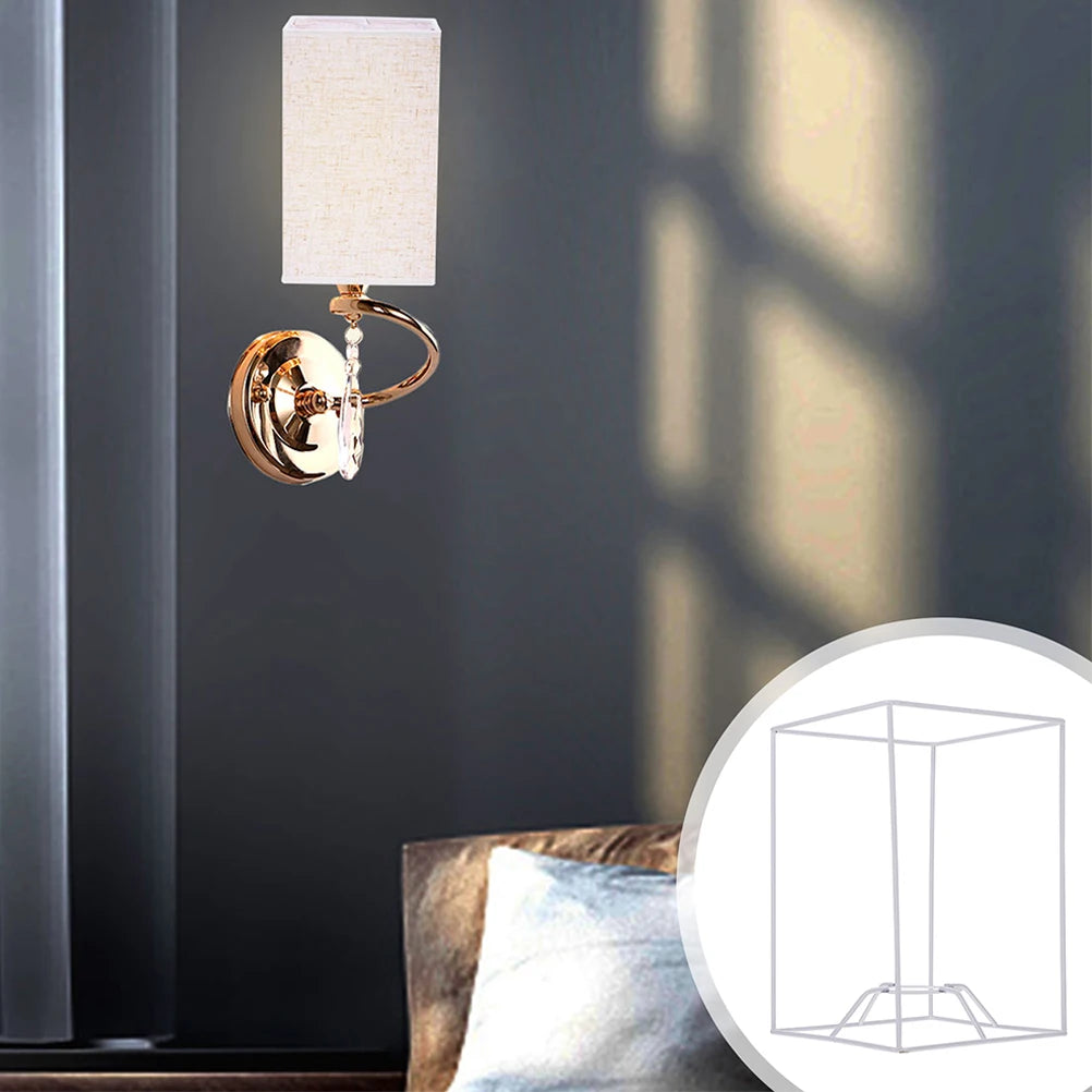 lampe table moderne base plate cadre blanc toile lin fixations incluses