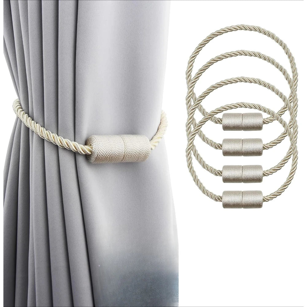 boucles rideau moderne vis fixations tissu cheveux synthétiques beige noir or gris minimaliste 2pcs