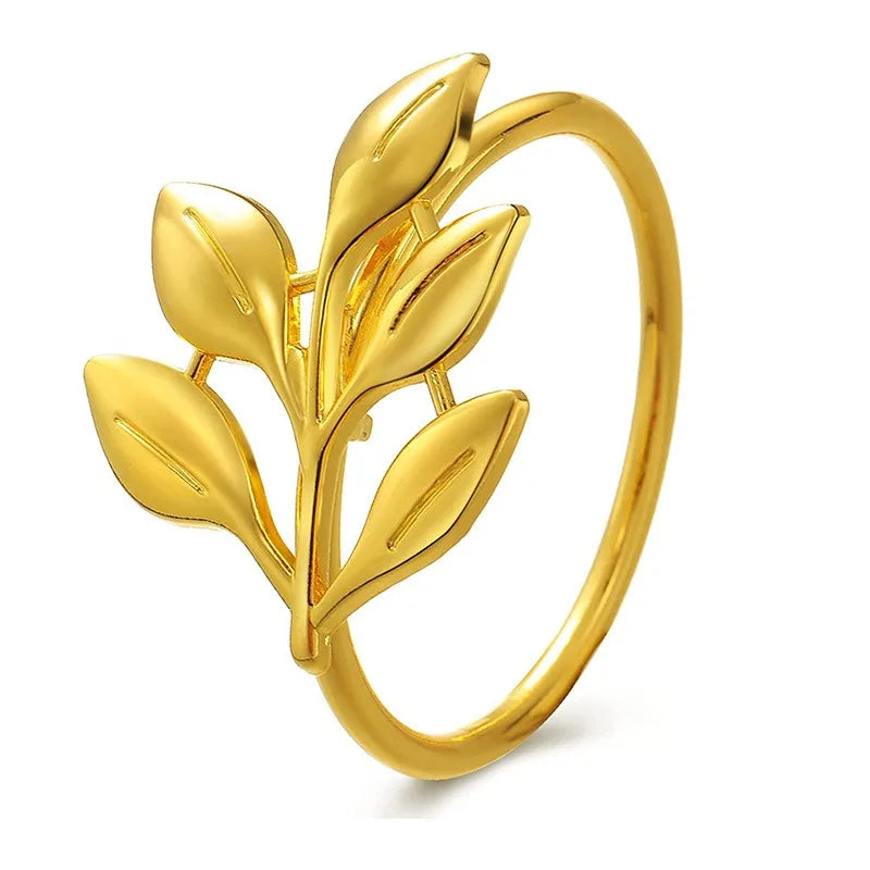 anneaux serviettes or feuilles stylisées élégant facile nettoyage décoration table mariage festif