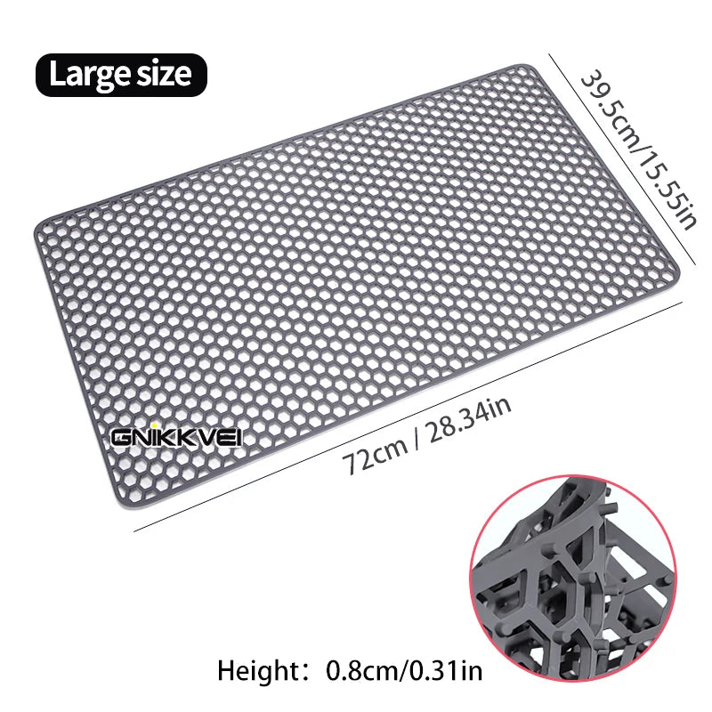 tapis cuisine silicone hexagones moderne noir résistant chaleur antidérapant respectueux environnement