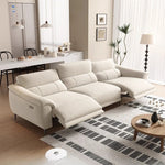 canapé d'angle moderne beige clair tissu confortable grand salon épuré coussins