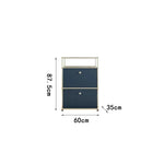 meuble tiroirs bleu marine moderne pieds ronds tiroirs store living room bois métal