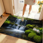 tapis sol antidérapant forêt motif moderne vert naturel résistant décoloration 30x50cm 40x60cm