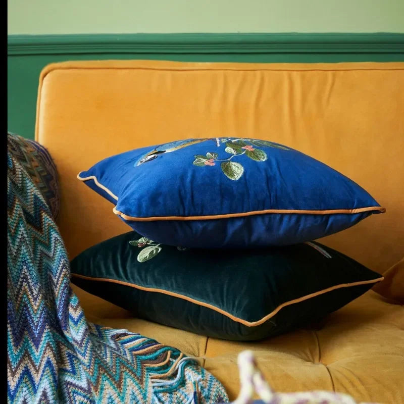 taies d'oreiller brodées léopard doré élégant non toxique polyester respectueux environnement fixations maison hospitalière