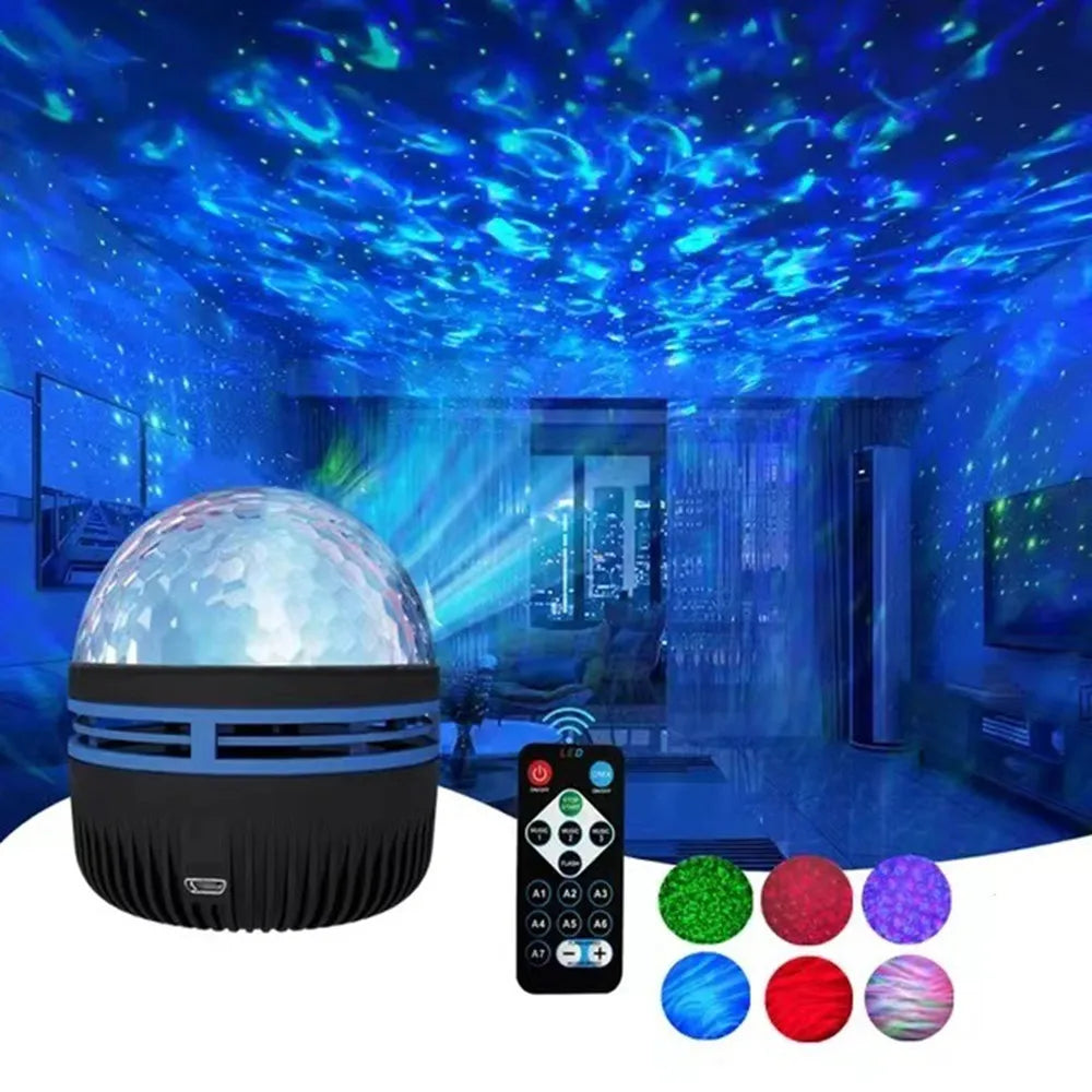 projecteur ambiance galaxie led télécommande motifs lumineux multicolores moderne relaxant