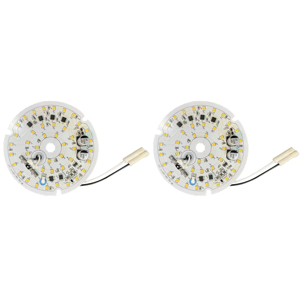 Kit luminaires LED ventilateur moderne blanc circulaire 18W opaquet vis fixation