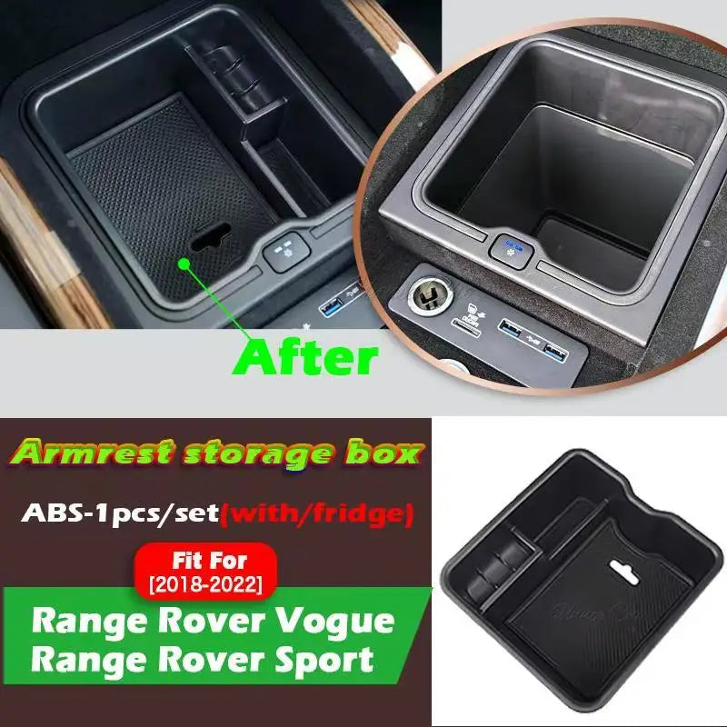 boîte rangement accoudoir central noir range rover sport vogue organisation contemporaine anti dérapant