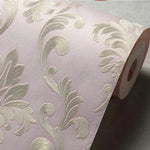 papier peint fleur motif relief classique baroque élégant chambre salon decoration résistant humidité