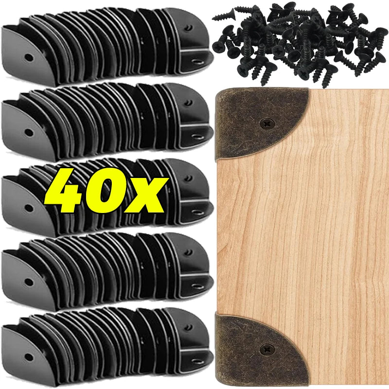 protège coins métal noirs 40 pièces vis modernes bricolage bois