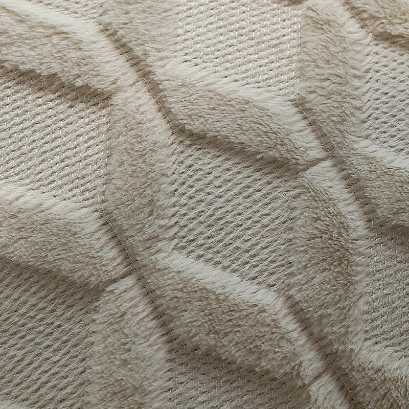 coussin peluche beige motif géométrique moderne canapé voiture 45x45cm lavable machine handwash