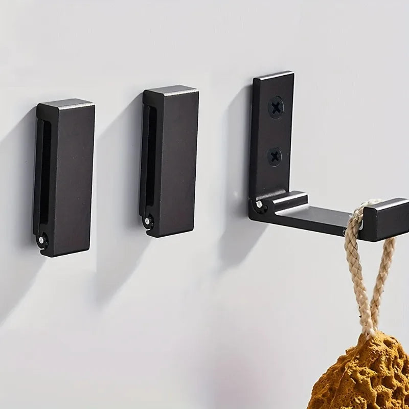 porte serviettes porte manteau noir moderne crochets anse vis minimaliste mur fixations économie espace