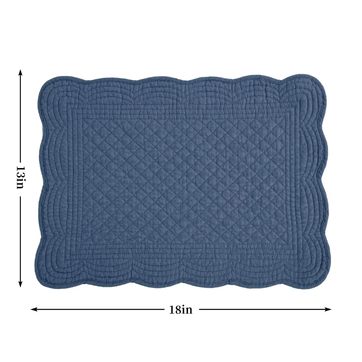 tapis table rectangle bleu marine quilté géométrique respectueux environnement 18x13 inches