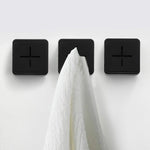 porte serviettes mural adhésif noir blanc croix moderne minimaliste utilisation multiple salle bain cuisine
