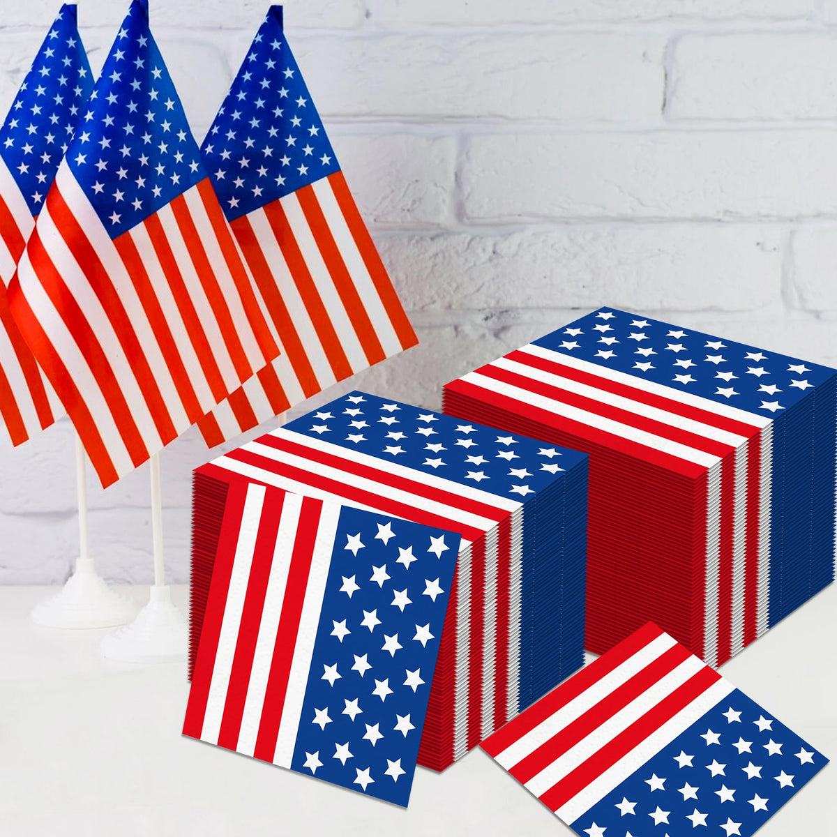 serviettes jetables américaines indépendance rouge blanc bleu drapeau étoiles rayures festives 20pcs