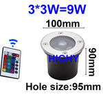 Spot LED argenté moderne télécommande éclairage extérieur IP67 12W 18W 9W
