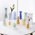 vases verre modernes transparents sphères bleu vert rose violet orange
