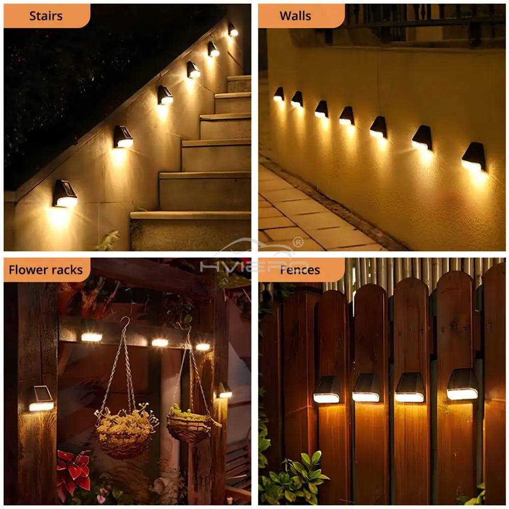 éclairage solaire mural moderne noir ip65 led 5mètres autoinstallation jardin extérieur