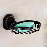 accessoires salle bain noir classiques rondelles dorées porte serviettes savon papier toilette brosse wc