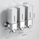 distributeur savon liquide argenté moderne fixations yeillets salle bain chambre