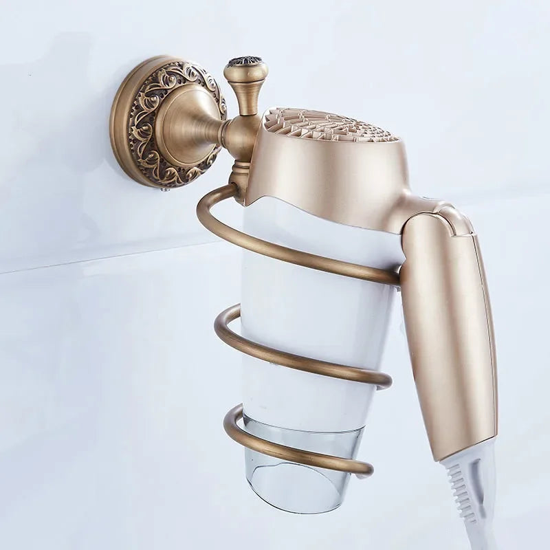 accessoires salle bain or antique ornements floraux classique porte serviettes savon papier toilette gobelet