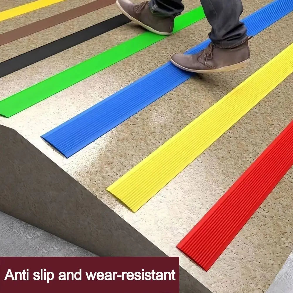 bandes antidérapantes adhésives 1m rayures verticales rouge vert bleu gris modernes sécurité sol tapis