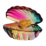 boîte bijoux transparente multicolore imprimée coquillages artisanale décoration