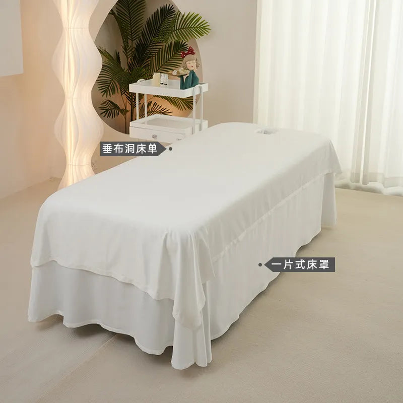 housse matelas massage uni polyester coton lit tout saisons beige moderne salon beauté
