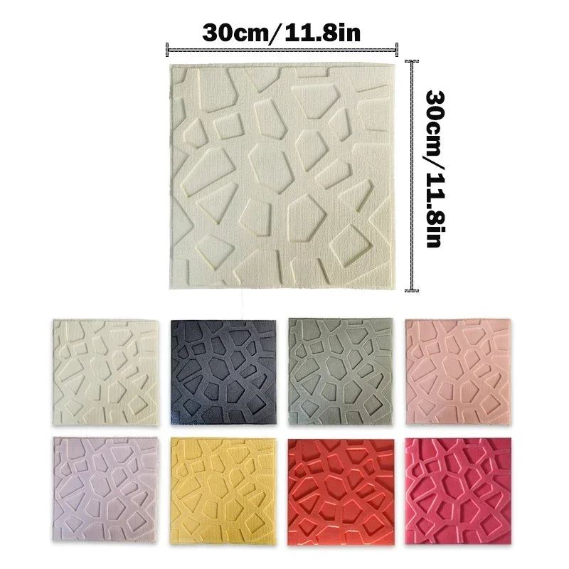 panneaux decoratifs modernes 30cm 30cm motif geometrique relief blanc rose gris