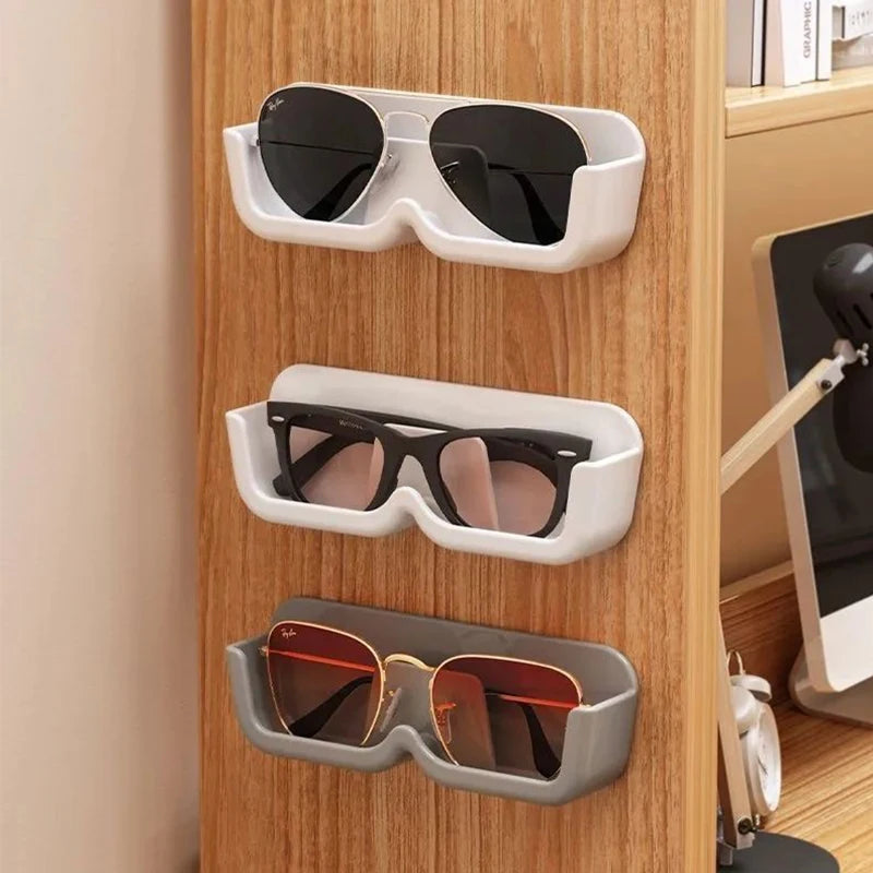 porte lunettes adhésifs transparents moderne rangement mur blanc gris