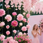 décoration mariage guirlande fleurs artificielles rose romantique intérieur extérieur festive