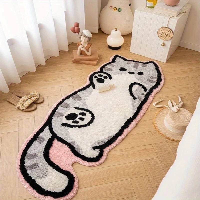 tapis doux cartoon chatons gris rose noir blanc orange vert antidérapant extérieur intérieur