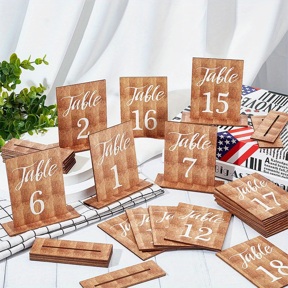 marqueurs table bois numérotés 20 rustique mariage centres tables decoration événements