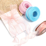 ruban organza rose clair bleu clair blanc noir moderne élégant gift wrapping mariage bouquets