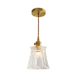 lampe suspendue verre texturé transparent doré vintage chambre salon
