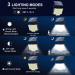 lampe solaire détecteur mouvement 348 led moderne étanche ip65 abs noir blanc télécommande clips
